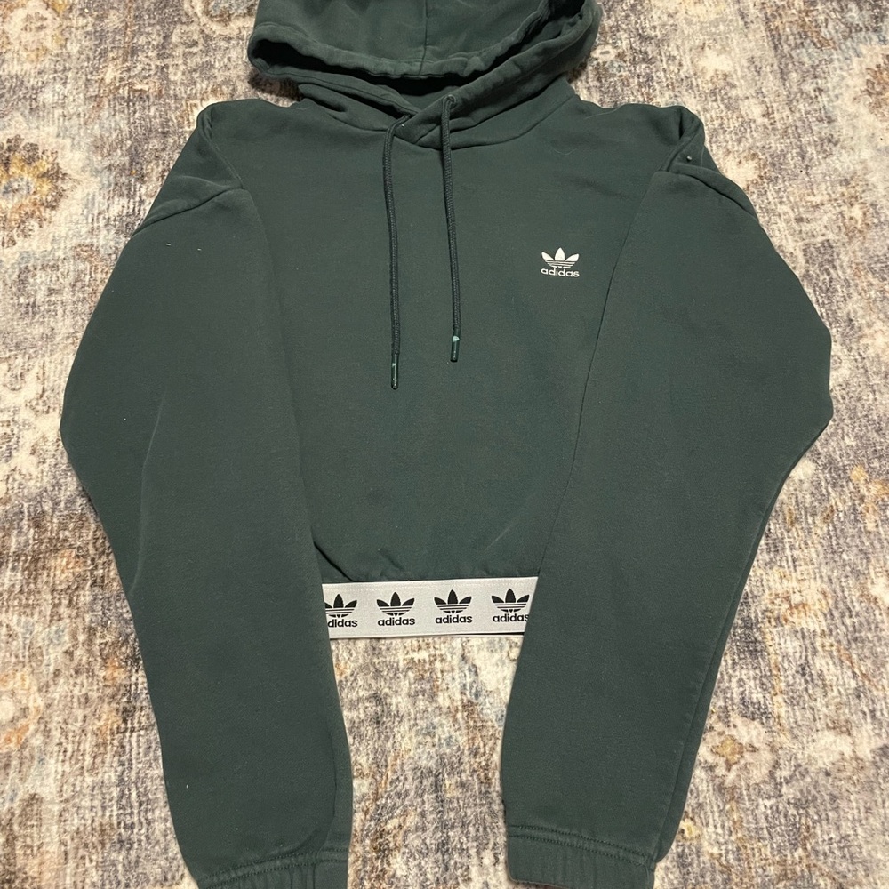 Adidas Dark Green Hoodie with Logo